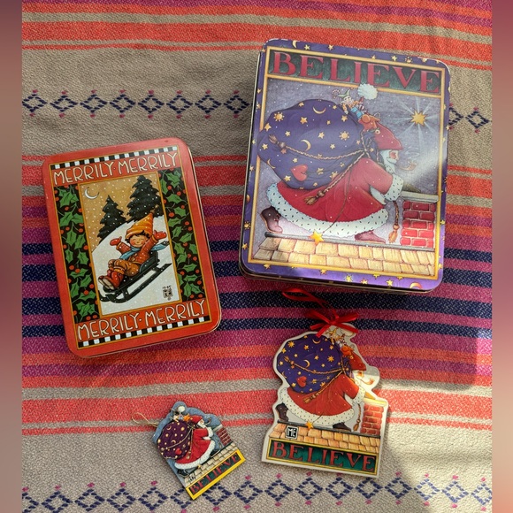 ❕EUC❕Mary Engelbreit 1986 Christmas Set - Picture 1 of 5
